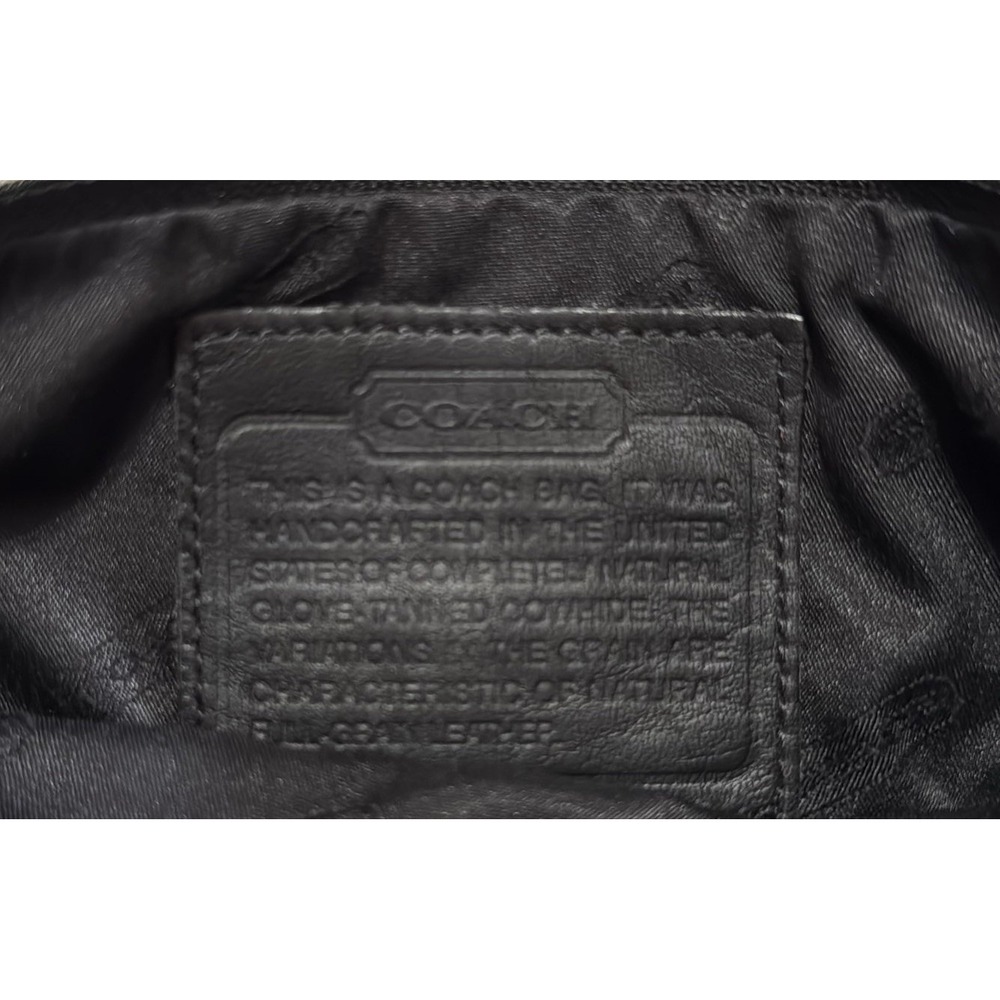 Vintage Coach Black Leather Crossbody Bag USA Made Glove Tanned Cowhide Slim Zip - Picture 5 of 10